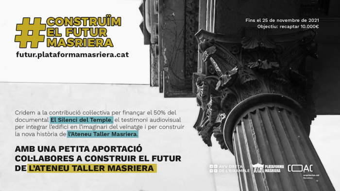 El Col·legi d'Arquitectes de Catalunya col·labora en la campanya de micromecenatge per construir el futur de l'Ateneu Masriera